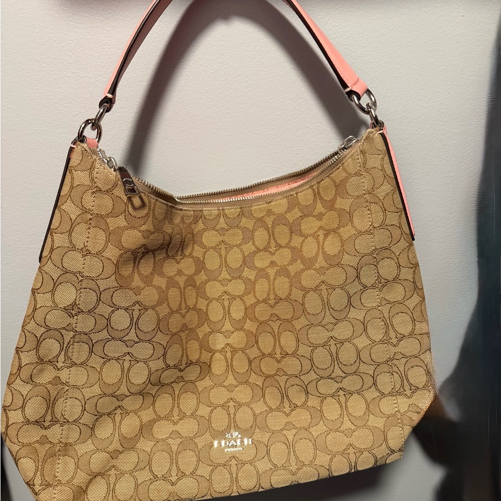 Coach Women’s East/West Celeste Hobo Brown and Pink